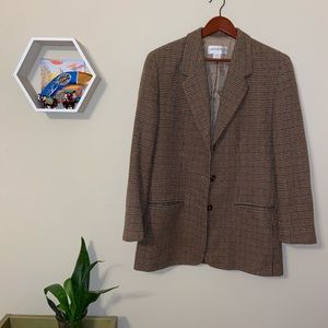 Liz Claiborne patterned boyfriend blazer